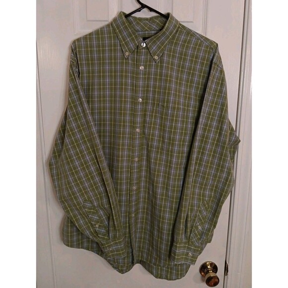 Mens Arrow Long Sleeve Button Down Shirt Large Check Pattern - Picture 1 of 6